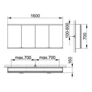 Зеркальный шкаф Keuco Royal Modular 800411160100400 160 см